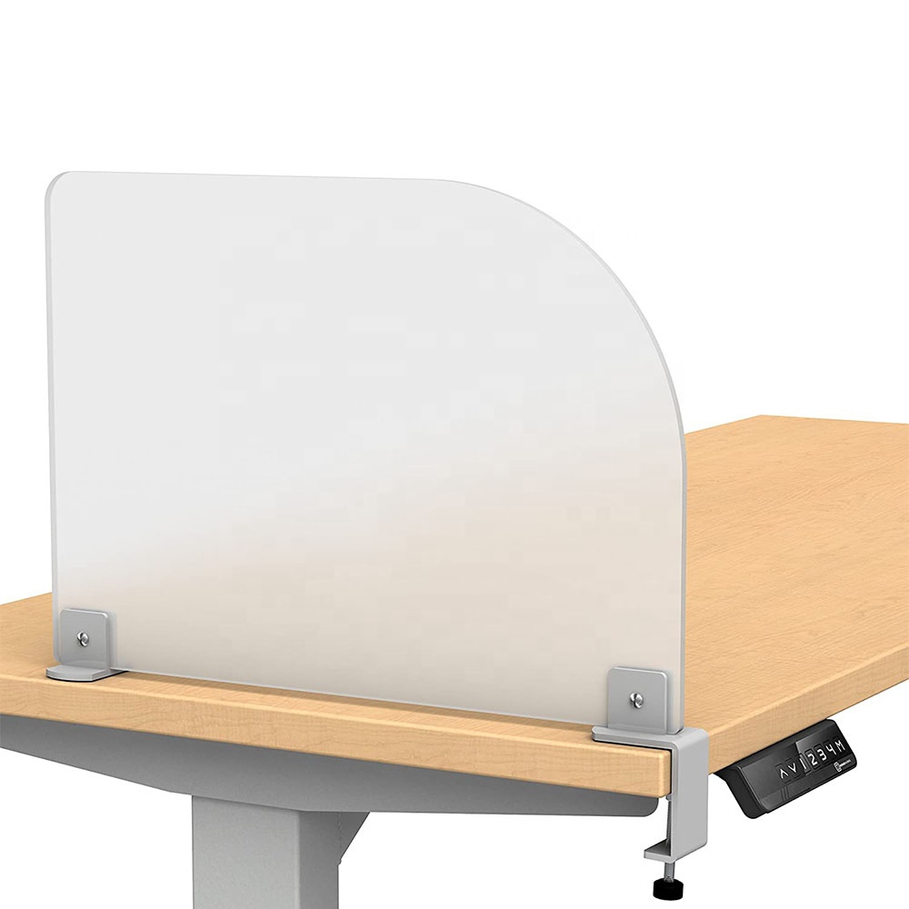 Frosted Acrylic Board Desk Dividers Panels Clamp-on Desk Partition For Office