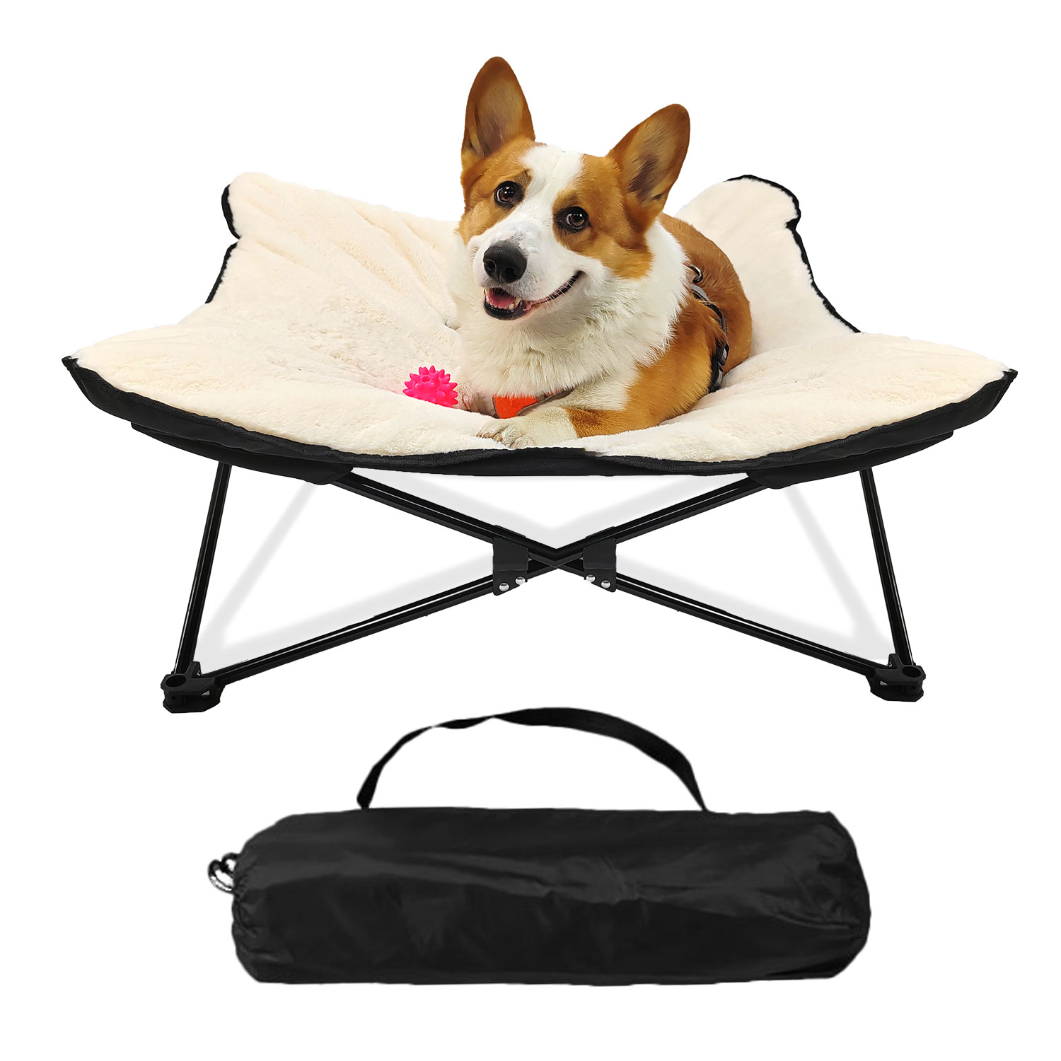 CANBO Winter Hot Sale Portable Outdoor Indoor Pet Hammock Foldable Soft Elevated Pet Dog Bed With Hair