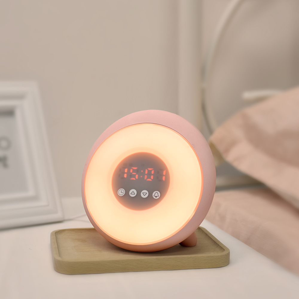 Wake Up Light тренер сна 7 изменение цвета светодиодный цифровой ЖК-дисплей Будильник для детей