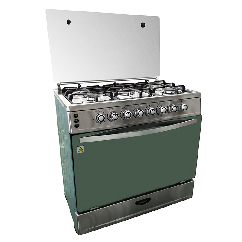 Stainless steel body Freestanding Installation gas cooking range with 5 burner gas oven