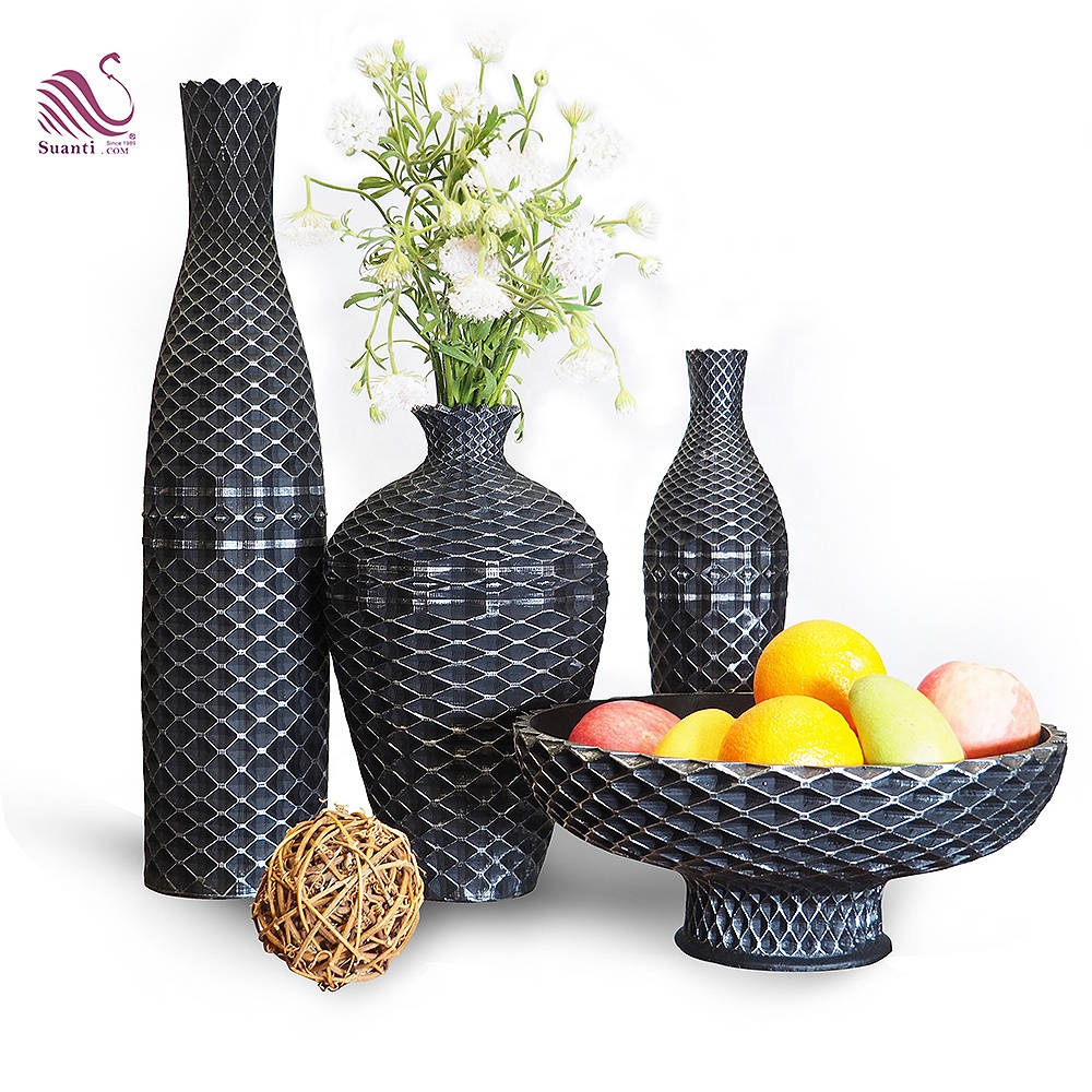 Suanti modern nordic table decor vases set antique decorative resin luxury home decoration flower vase