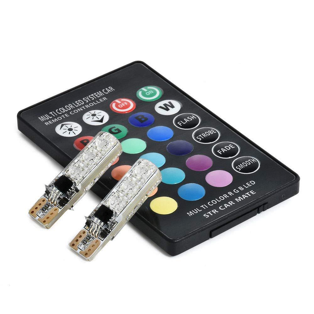Светодиодные сигнальные лампы T10 RGB T10 Canbus 194, автомобильные аксессуары с дистанционным управлением, автомобильные лампы для салона
