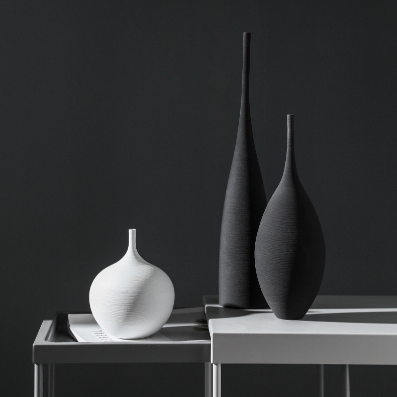 Modern simple handwork art zen zen vase ceramic decoration living room TV cabinet soft decoration ceramic vase