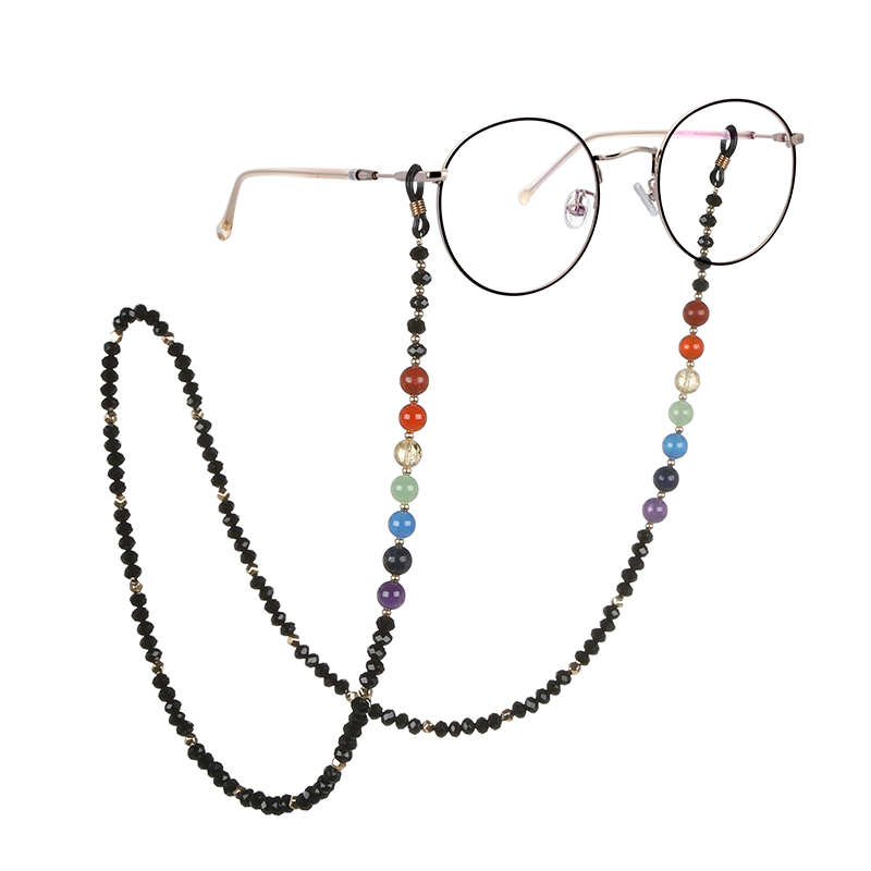 natural stones sunglass lanyard black glass glasses strap 7 chakras sunglass chain