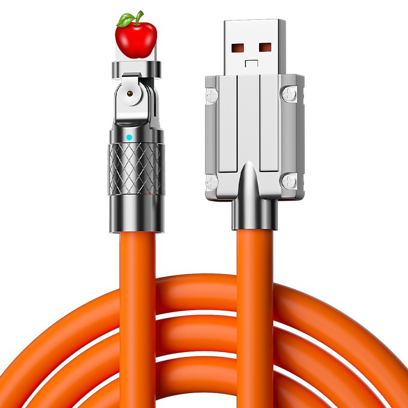 120W Super Fast Charging Cable Metal Zinc Alloy Liquid Silicone Micro USB Type-C Charger Data Cable For iPhone Android