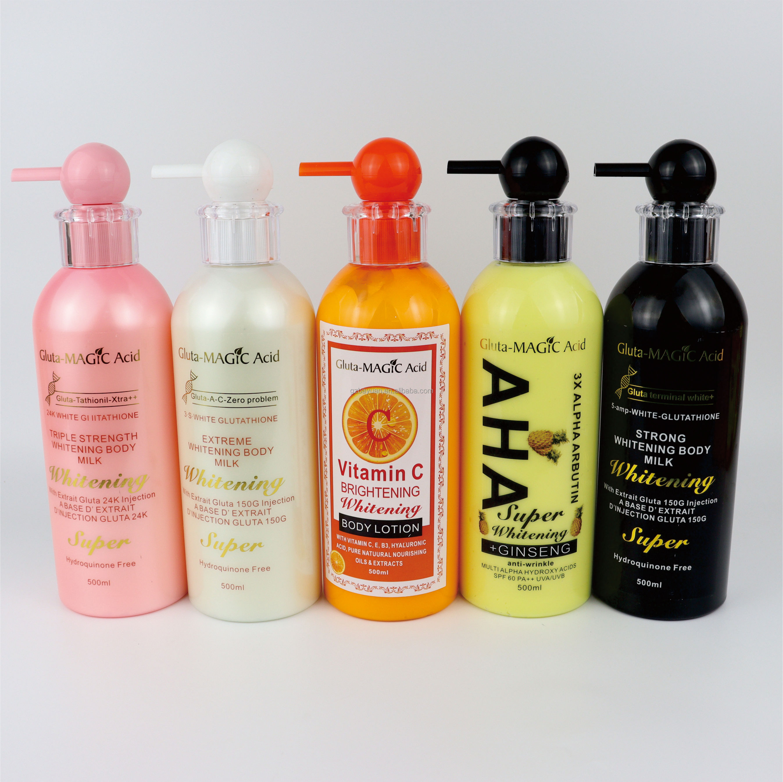 500 мл Gluta Magic Acid Super 24K инъекция молока для тела eclaircss AHA мощный отбеливающий Новый крем для лица и лосьон для тела