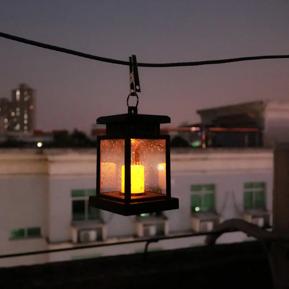 Outdoor solar gardern latern lights waterproof lamps and lanterns decorative LED candle solar lantern