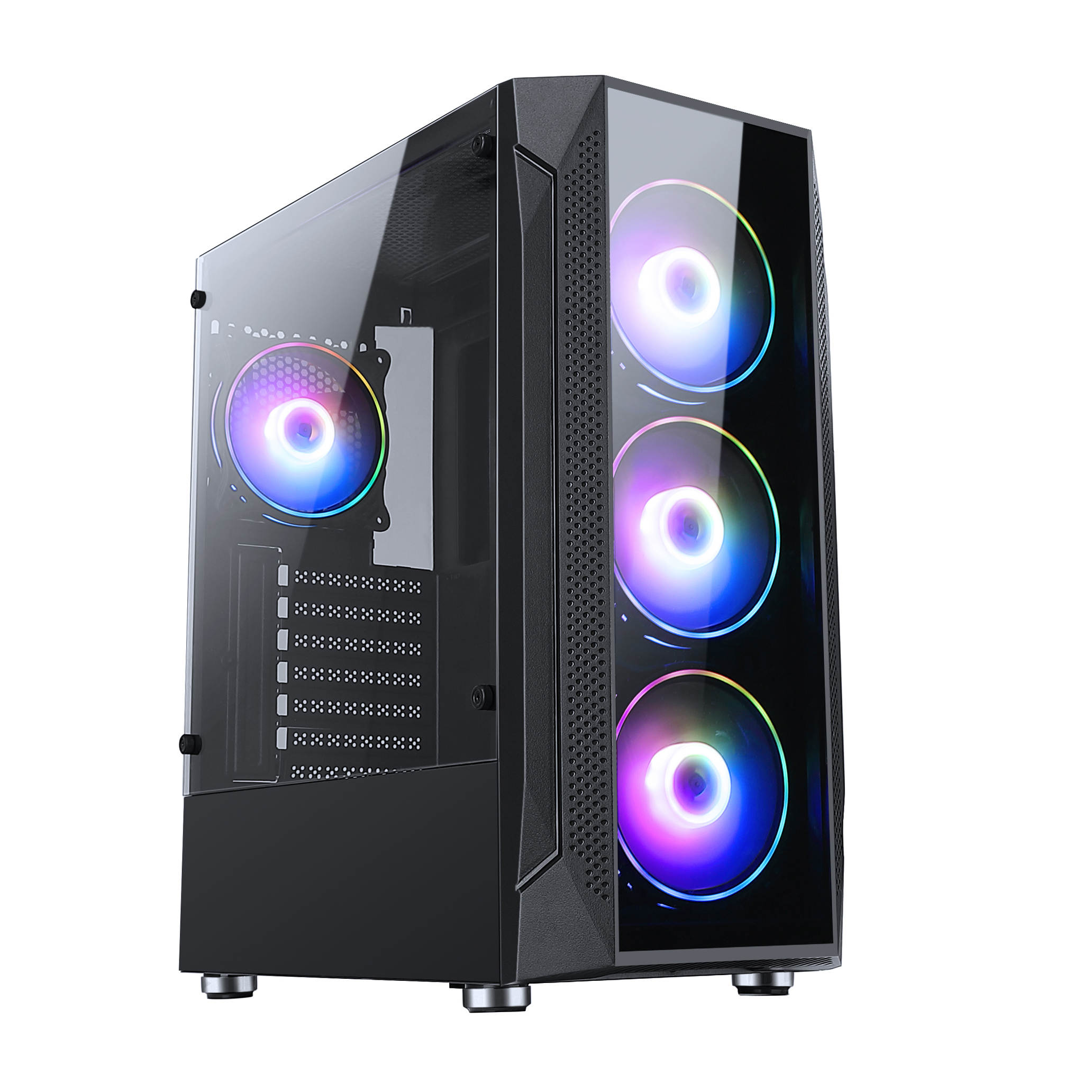 Корпус для ПК из закаленного стекла, игровой корпус ATX full tower gamer с RGB-вентилятором