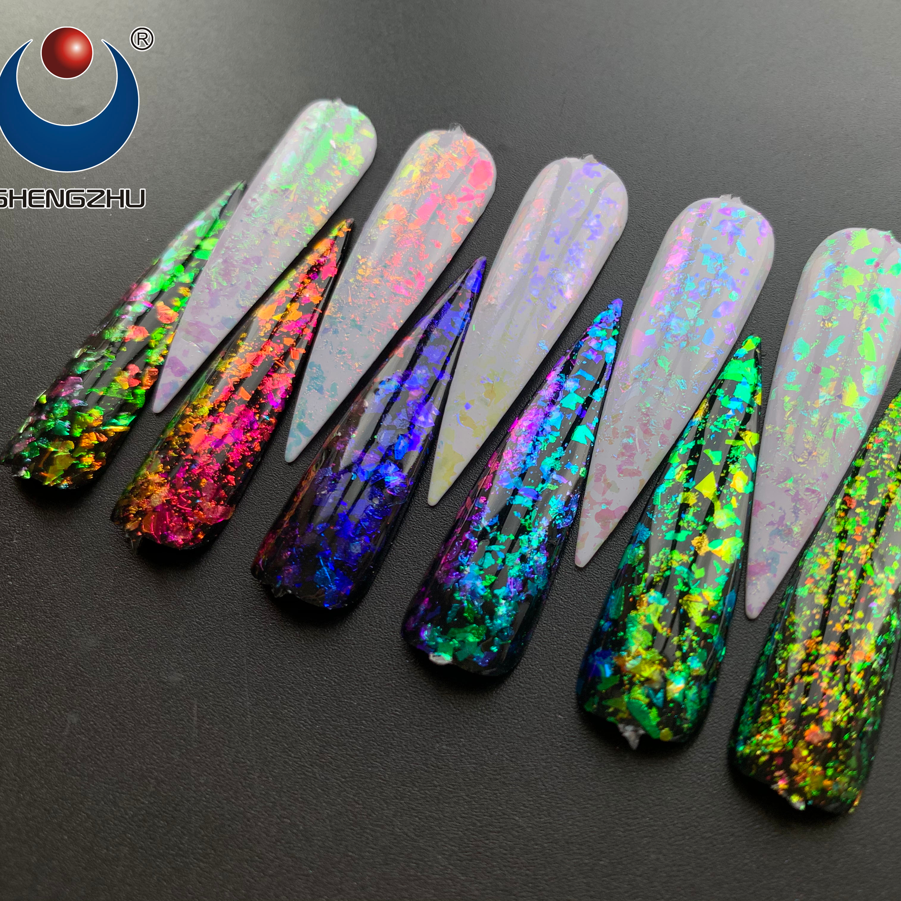 Shengzhu Colorshift переливающиеся снежные хлопья опаловые хлопья для дизайна ногтей