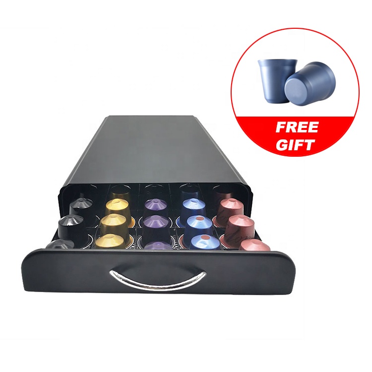 50 емкостей для капсул Nespresso, ящик для хранения кофейных капсул, кухонный органайзер для кофейных капсул