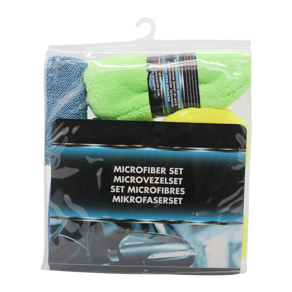 Popular 9Pcs/set Car Cleaning Tool Kit Washing Tool Sponge+ Glove+ Towel+ Wheel Brush Car Care Cleaning Tools Kit