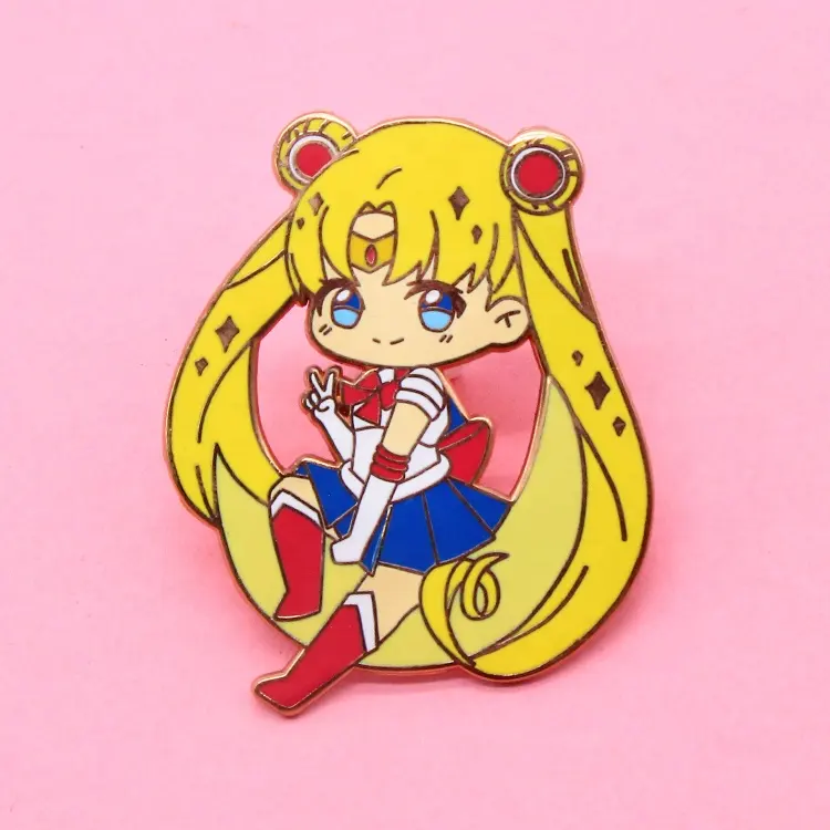 Metal Pins Manufacturer Backing Card Shaped Badge Gold Plated Cartoon Anime Custom Hard Enamel Lapel Pin