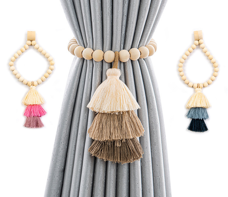 Modern Minimalist Boho Style Curtain Tiebacks With Tassels Curtain Rope House Decor Fringe Curtains Accessories