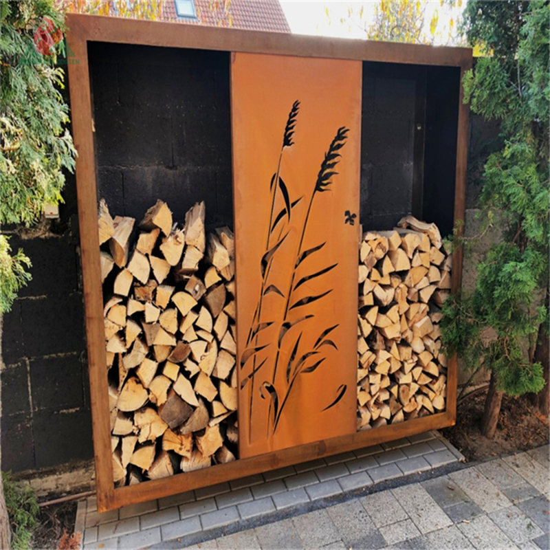 Стальная Подставка для хранения древесины Corten под заказ, подставка для древесины, подставка для камина, подставка для инструментов, внутренняя деревянная