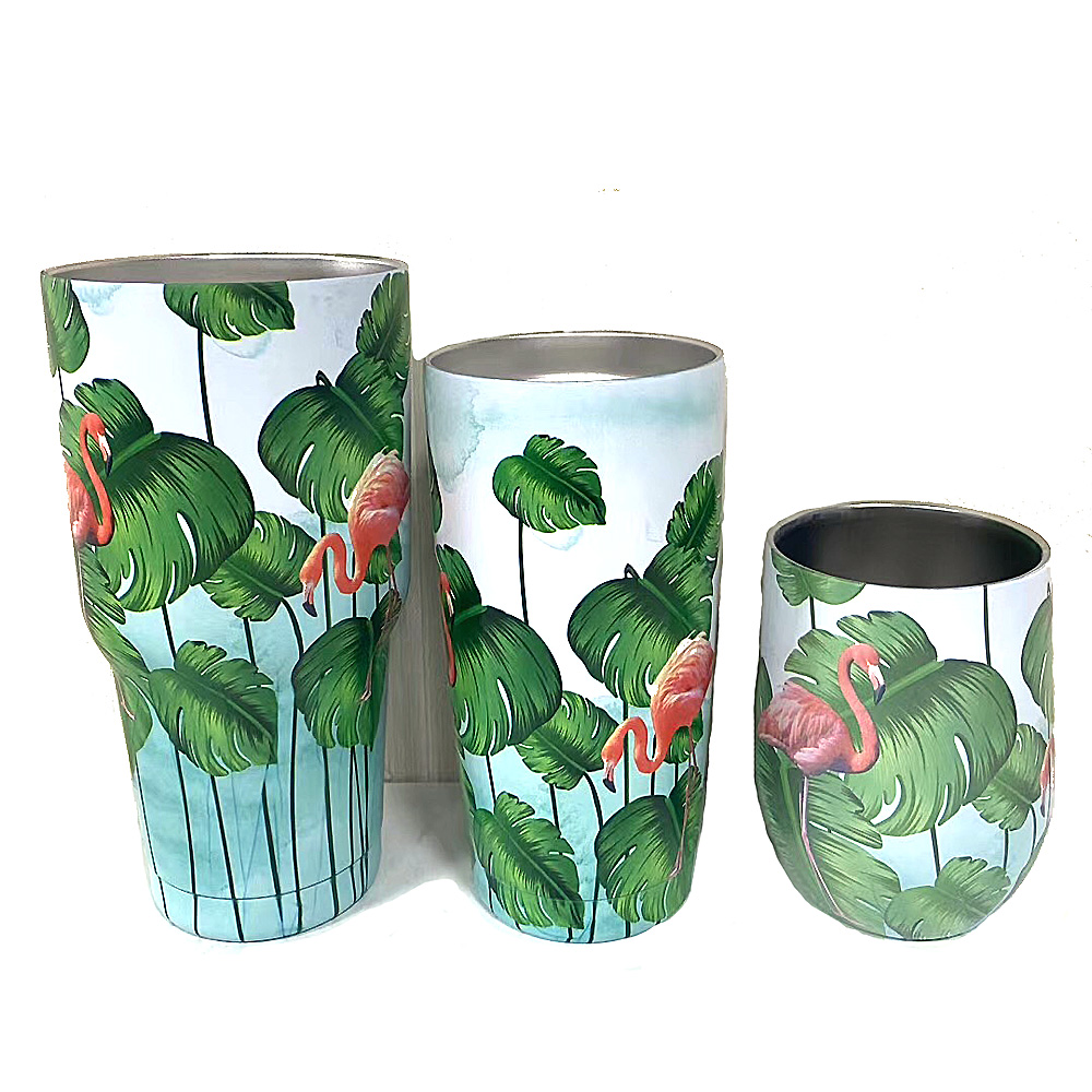 food grade 304 stainless steel pink flamingo tumbler drinking bottle