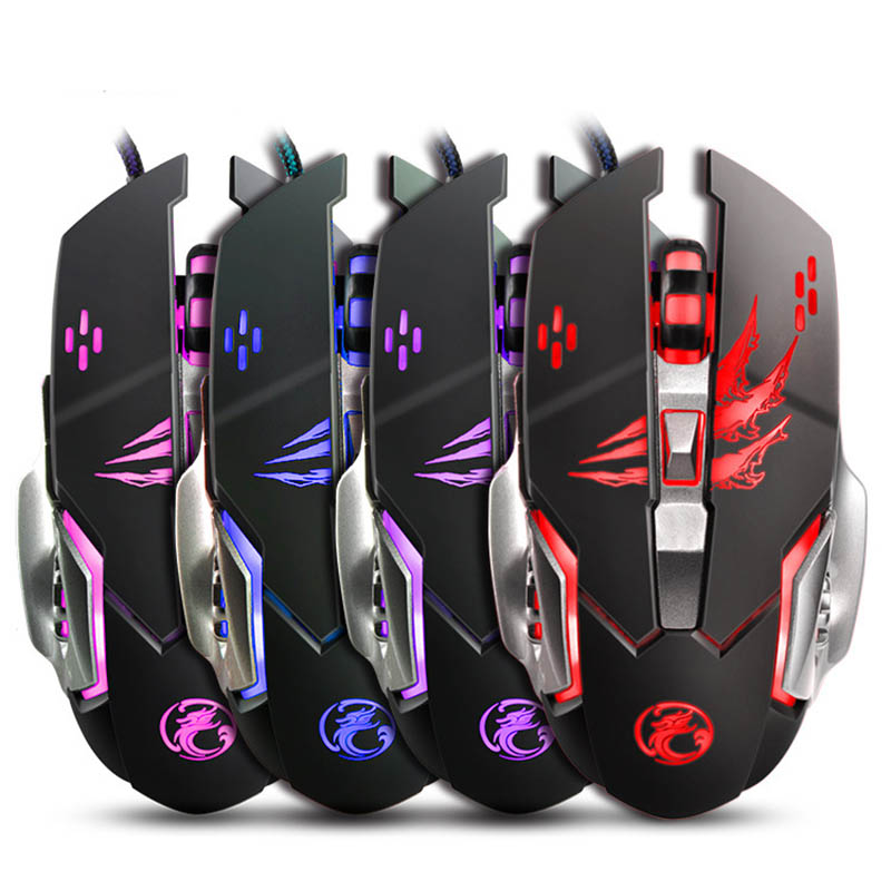 Professional gaming mouse 6 Button 3200 DPI 4 color LED breathing light Mechanical Gaming Mouse Mice USB Wired Game Mouse Mice