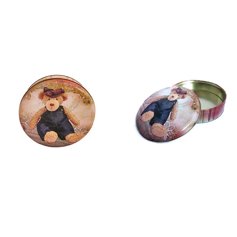 Colorful Round Metal Customized Design Tin Box Decorative Tin Box Gift Round Tin Box