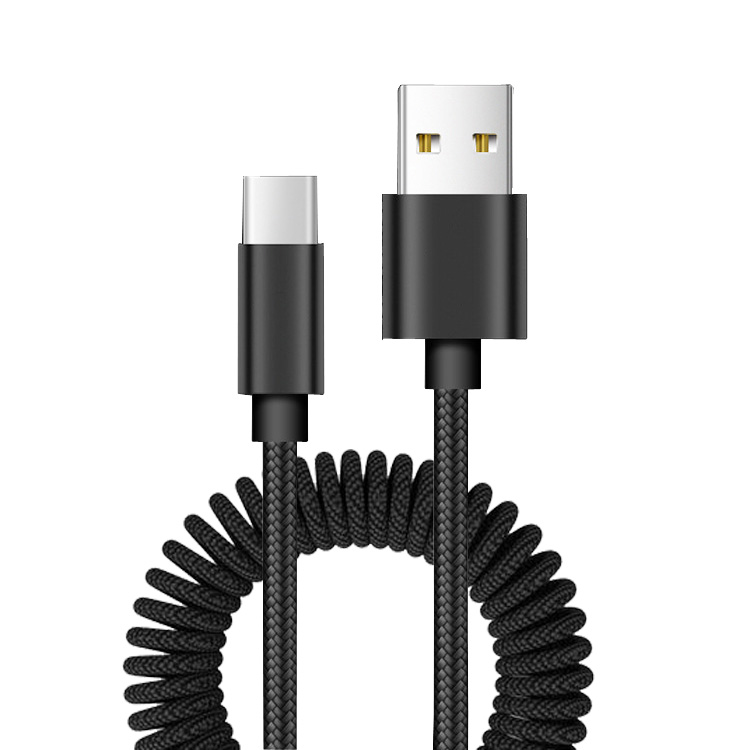 2021 New Spring Data Line Micro USB Cable USB 3.0 Type C Spring Cable For Smartphone Phones