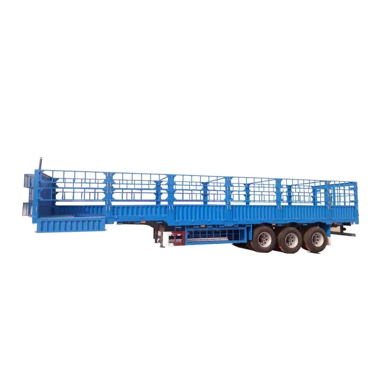 Customized Large Capacity 3Axle Trailer Stake Fence Cargo Transport Semi Trailer On Sale