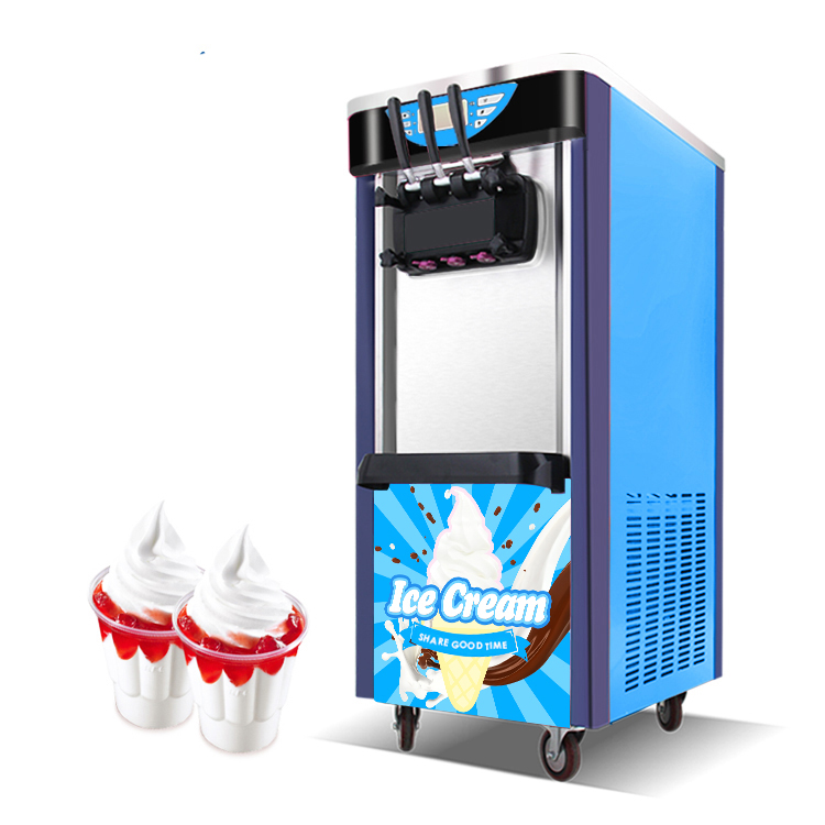 Frozen yogurt soft serve freezer ice cream making vending machine with Hopper cooling