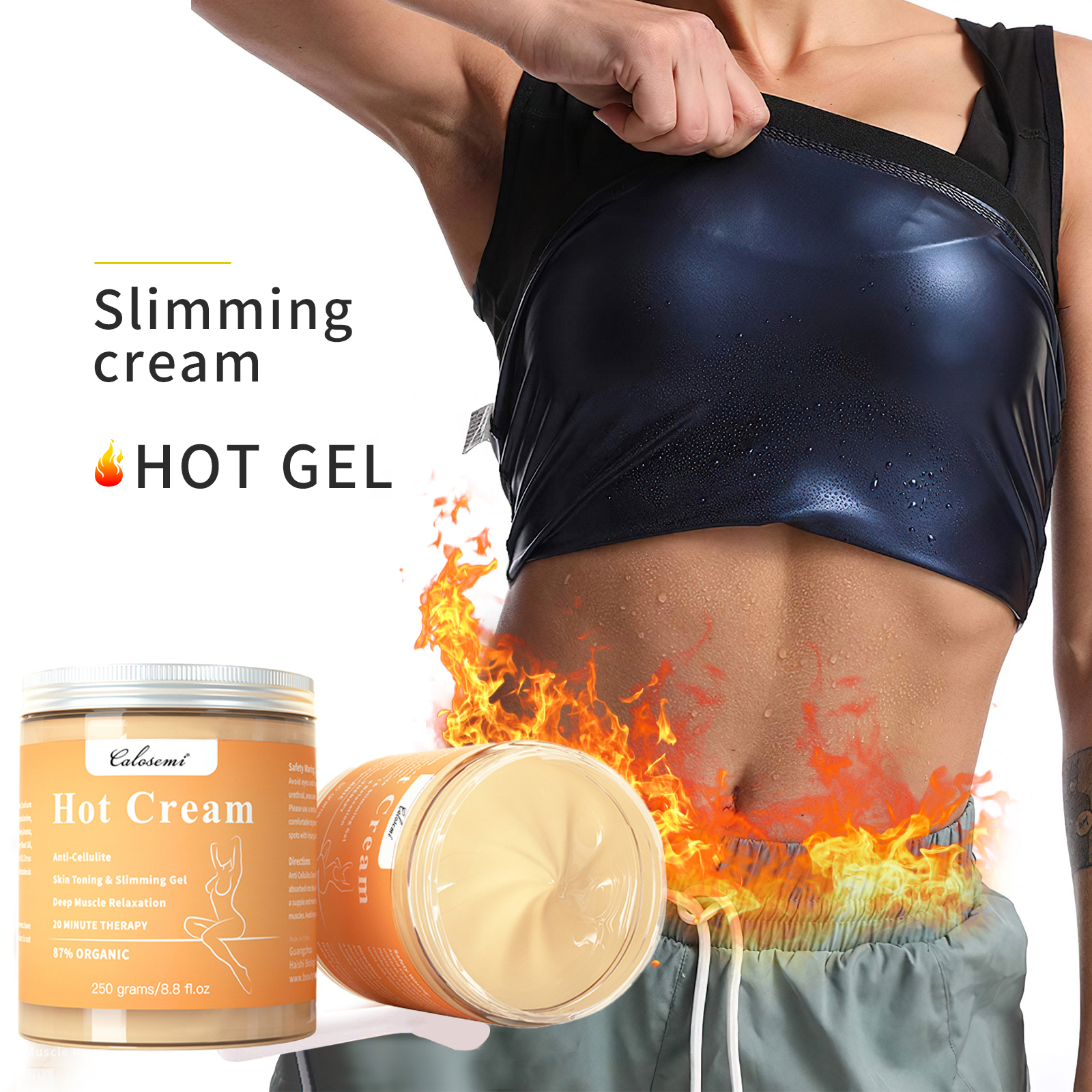 Private Label Custom Logo Natural Organic Body Weight Loss Firming Body Fat Burning Massage Hot Cream Slimming Cellulite Cream
