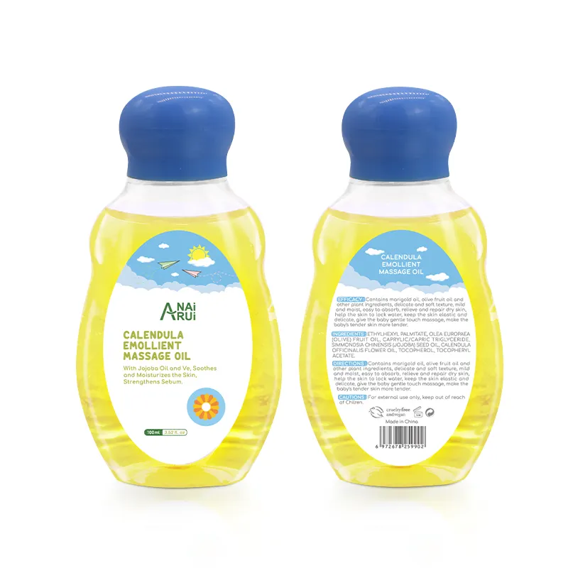 Wholesale OEM/ODM Natural Baby Calendula Emollient Massage Oil For Baby's Skin Massage