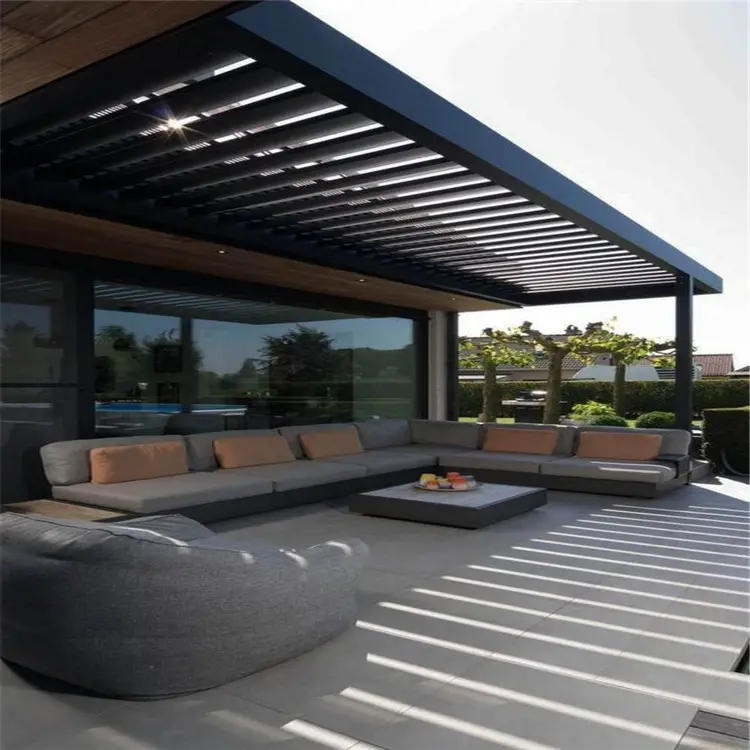 Topwindow Freestanding Aluminium Louvered Roof Garden Polycarbonate Aluminum Pergola With Polycarbonate Roof