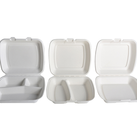 Biodegradable Bagasse Pulp Takeway Bento Box 1 2 3 Compartment Food Package container