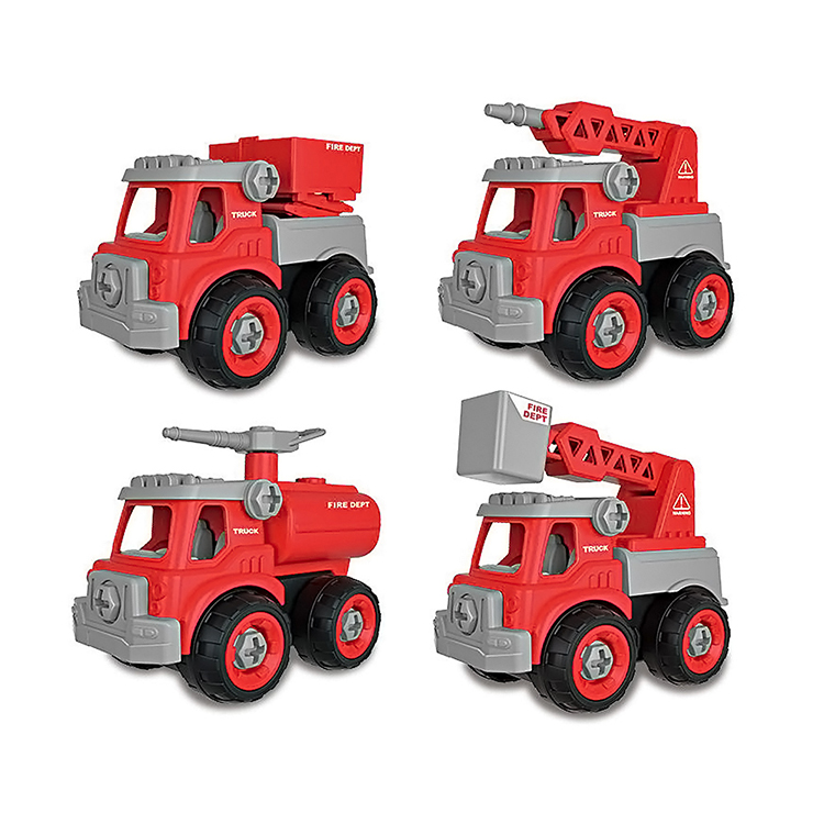 Educational sliding construction engineering sanitation toy car inertia truck assemble toy building car