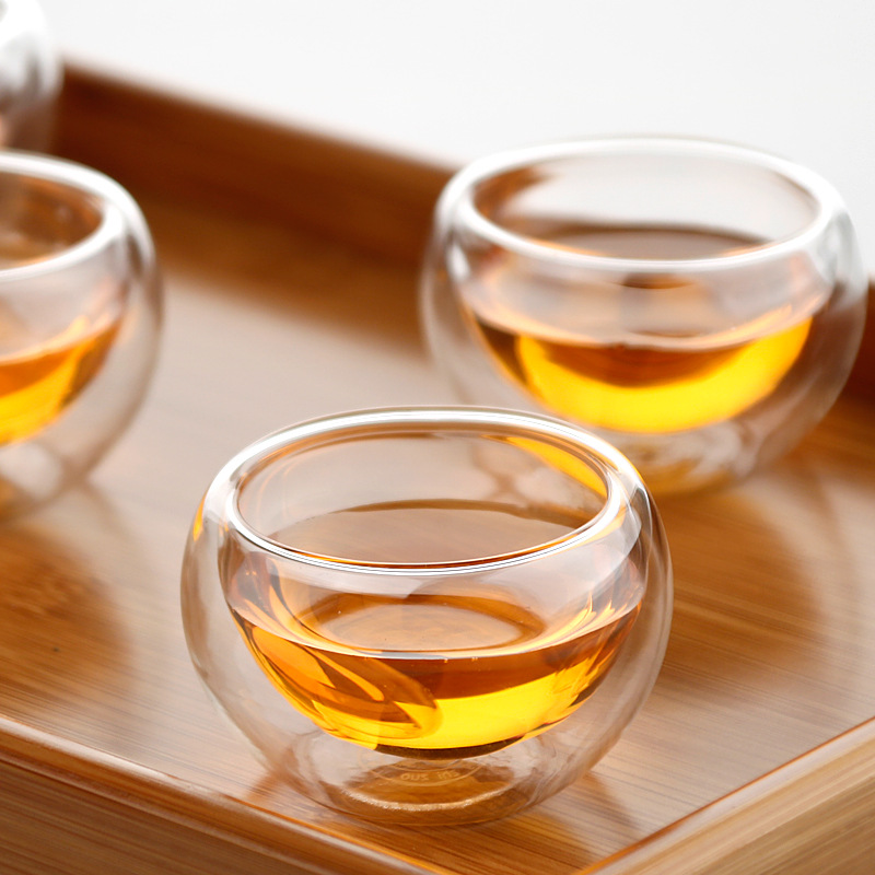 Hot Sale wholesale guaranteed Quality fashion heat resistant double wall glass tea cup