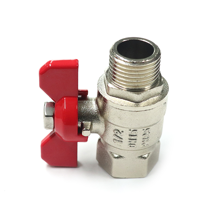 China Manufacturer high quality water treatment 3/4" forged brass lockable red handle ball valves mini
