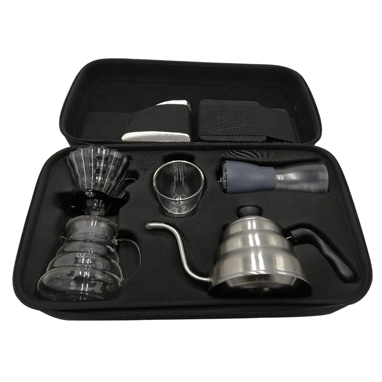 custom portable coffee tea maker tool set hard shell eva case large capacity machinable eva case