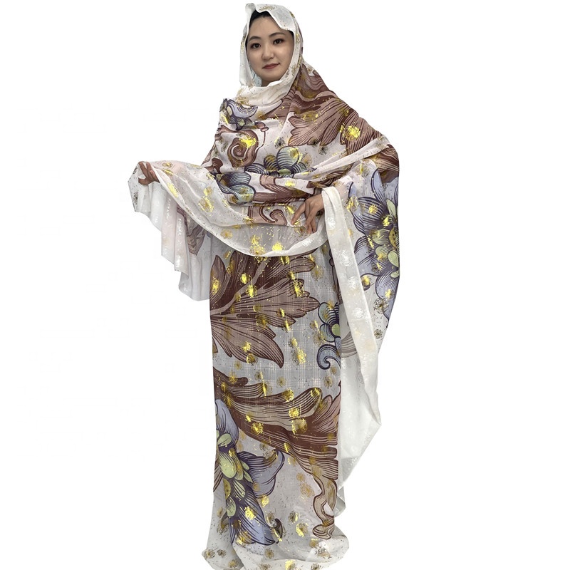 Abaya Дубай Суданские женщины toub swiss хлопок вуаль платье пять ярдов цифровой печатный Топ Дизайн сверкающая японская ткань