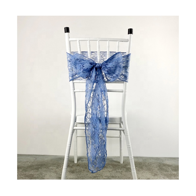 JLY Textile Romantic Lace Chair Sashes for Wedding Curly Chair Sashes Chair Ties