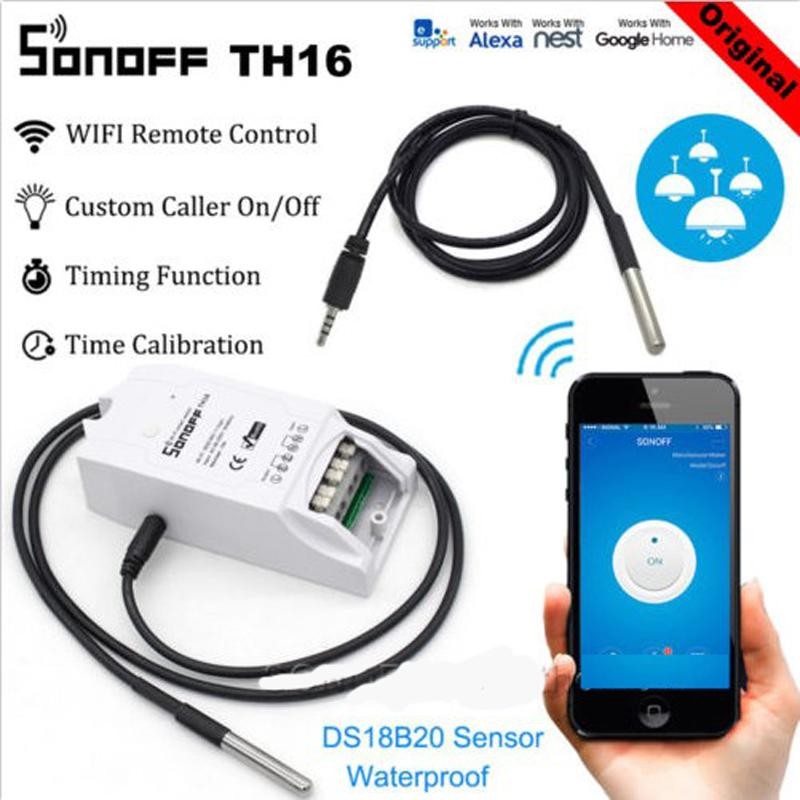 Lonten TH16 Smart wi fi переключатель Мониторинга Температура Влажность беспроводной умный дом автоматизации комплект работает с Alexa
