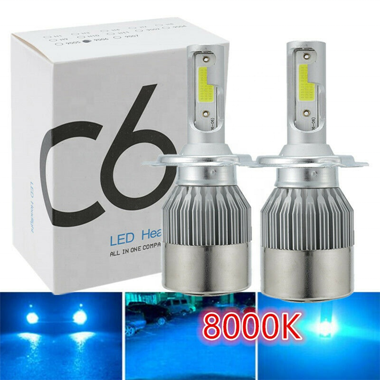 Хит продаж, светодиодная Автомобильная фара h1 h3 h4 h7 h11 9005 9006 9012 880 cob c6, светодиодная фара