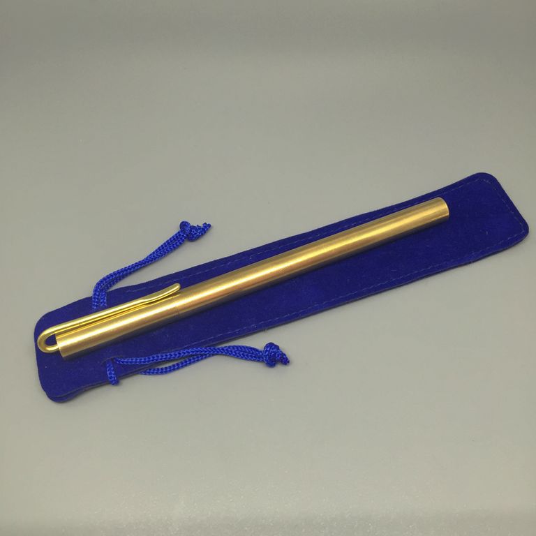handmade high quality brass roller gel ink pen with logo