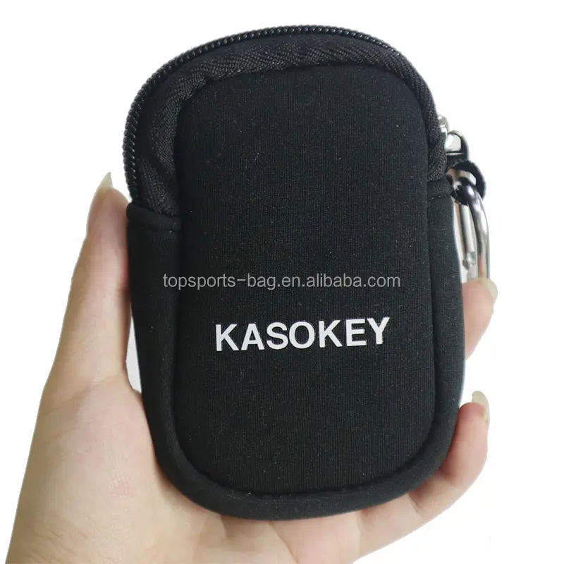 Small Minimalist Ductility Custom Neoprene Zipper Money Wallet Bag For Sports Activities