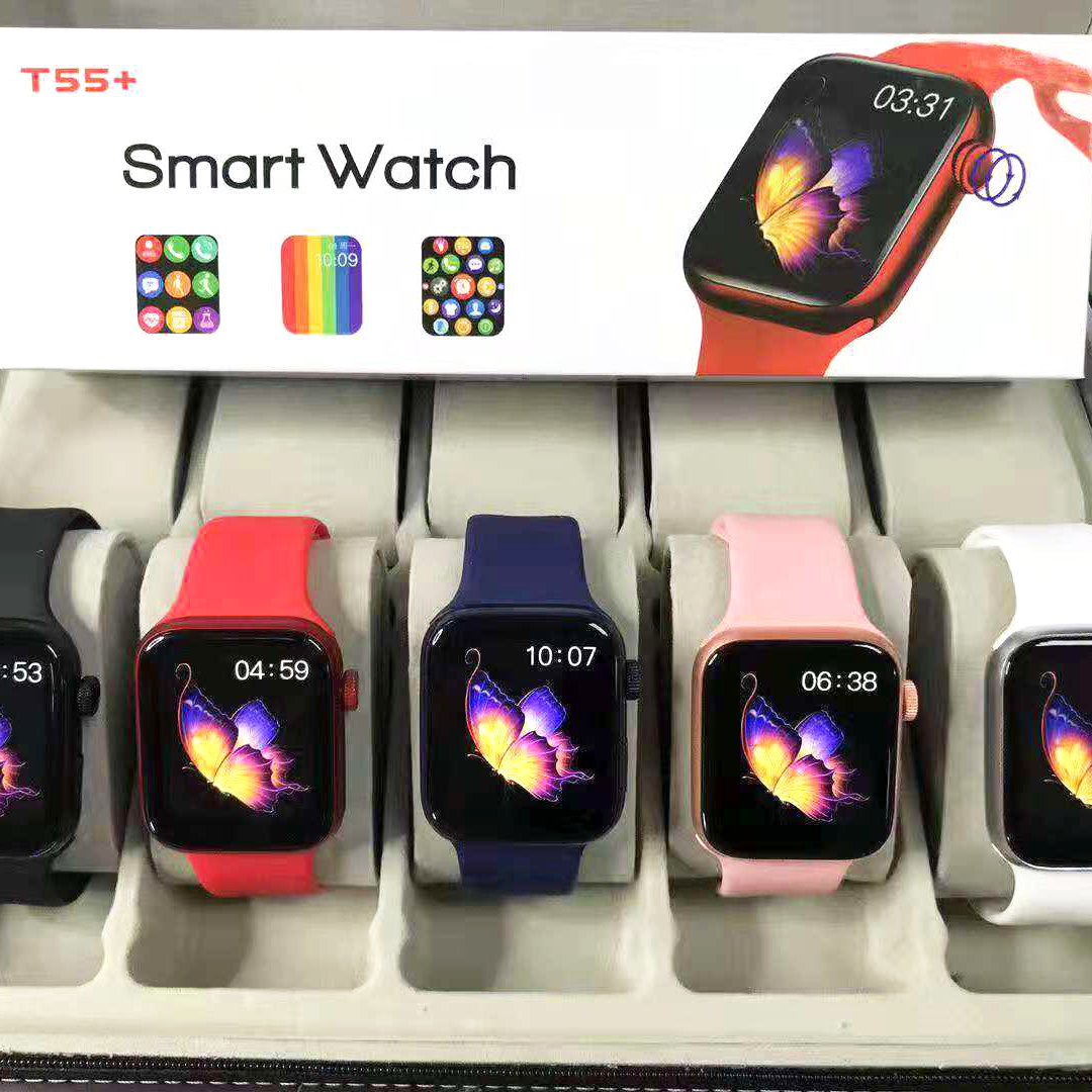 M2 Wear Hry Fine 1.69 Inch Full Touch T55 Plus Smart Watch Series 6 Rotary Button Blood Oxygen Healthy Smartwatch T55 Plus