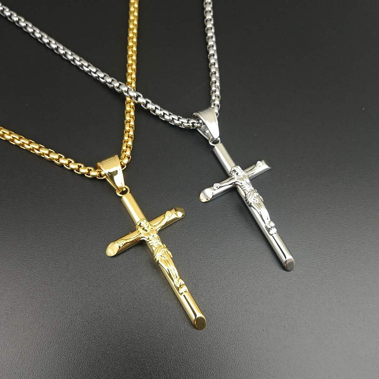 titanium large mens jewelry jesus pendant stainless steel jesus piece gold cross pendant necklace