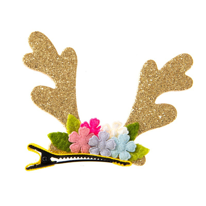 Antler Mickey Christmas ear flash children hairpin creative flower hair accessories photo hair clip