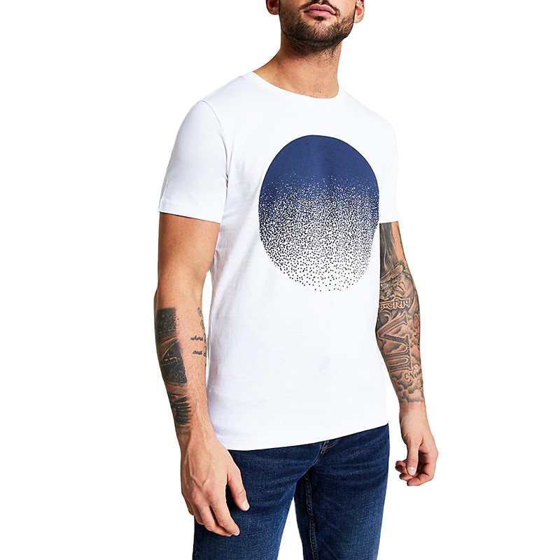 Homme wholesale breathable silk screen printing white t shirts for men