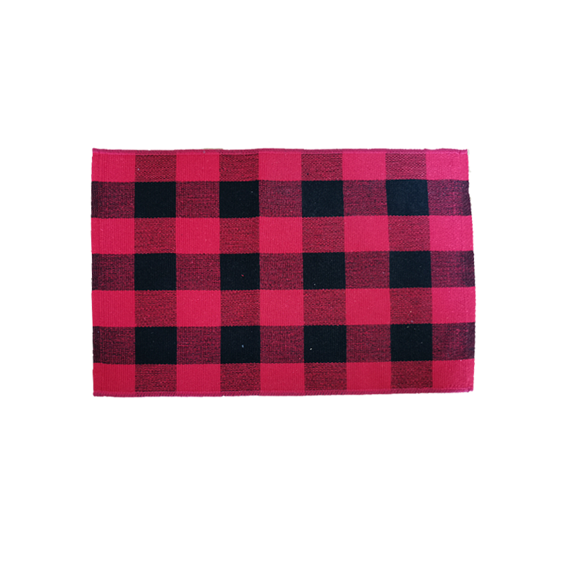 Chinese cotton woven black and white buffalo plaid placebedroom napkin for dining-table washable buffalo checkt able mat rug