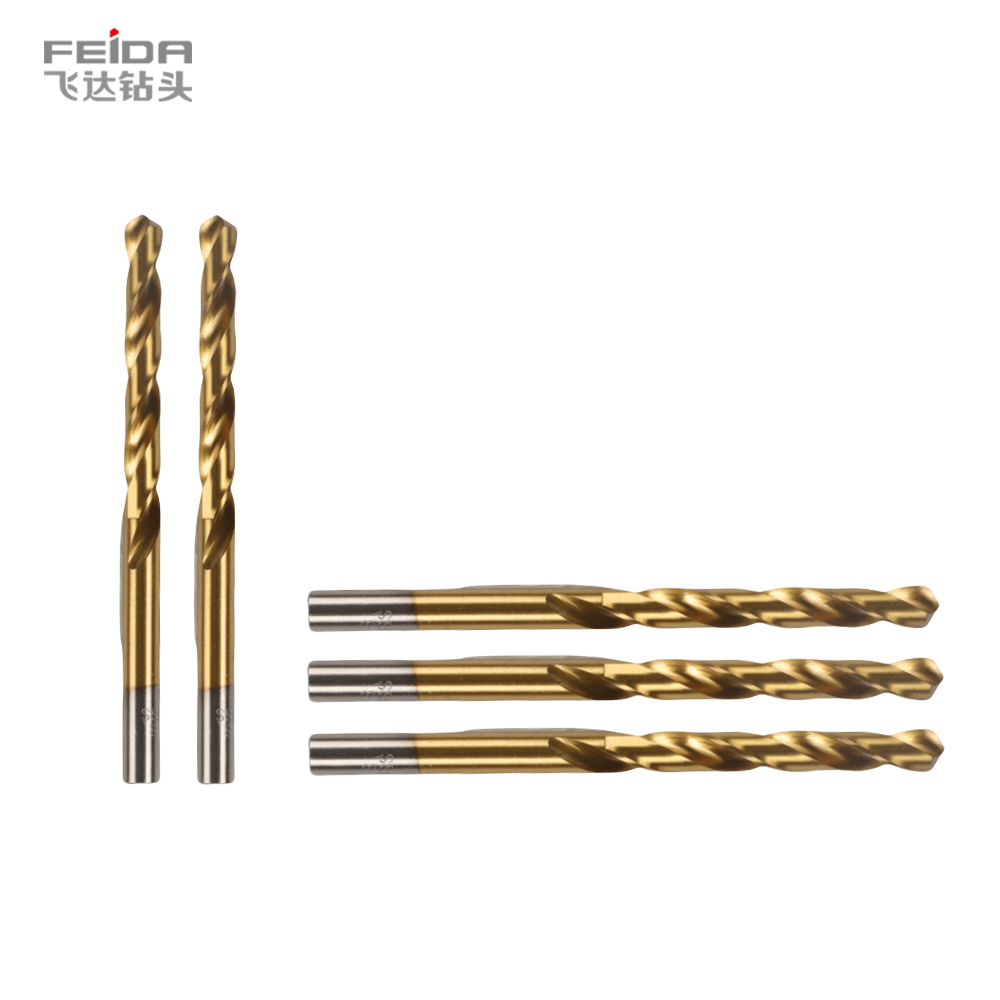 FEIDA Electric Hand Drill High-Speed Steel Titanium-Plated Straight Shank Twist Drill Wood Plastic Sheet Drilling Hole Creation