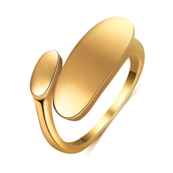 New Personalized Custom Jewelry Stainless Steel Gold Finger Rings