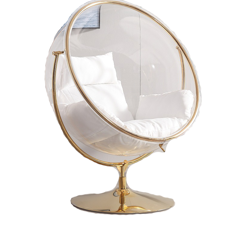 Nordic space acrylic hemisphere transparent glass indoor ins hanging swing bubble chair