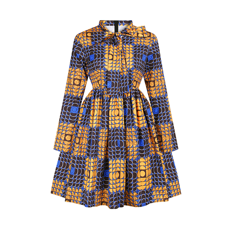 Spring and Autumn New Digital Printing African Style Models Long Sleeved Dress Fashion Casual Dresses for Womens Female