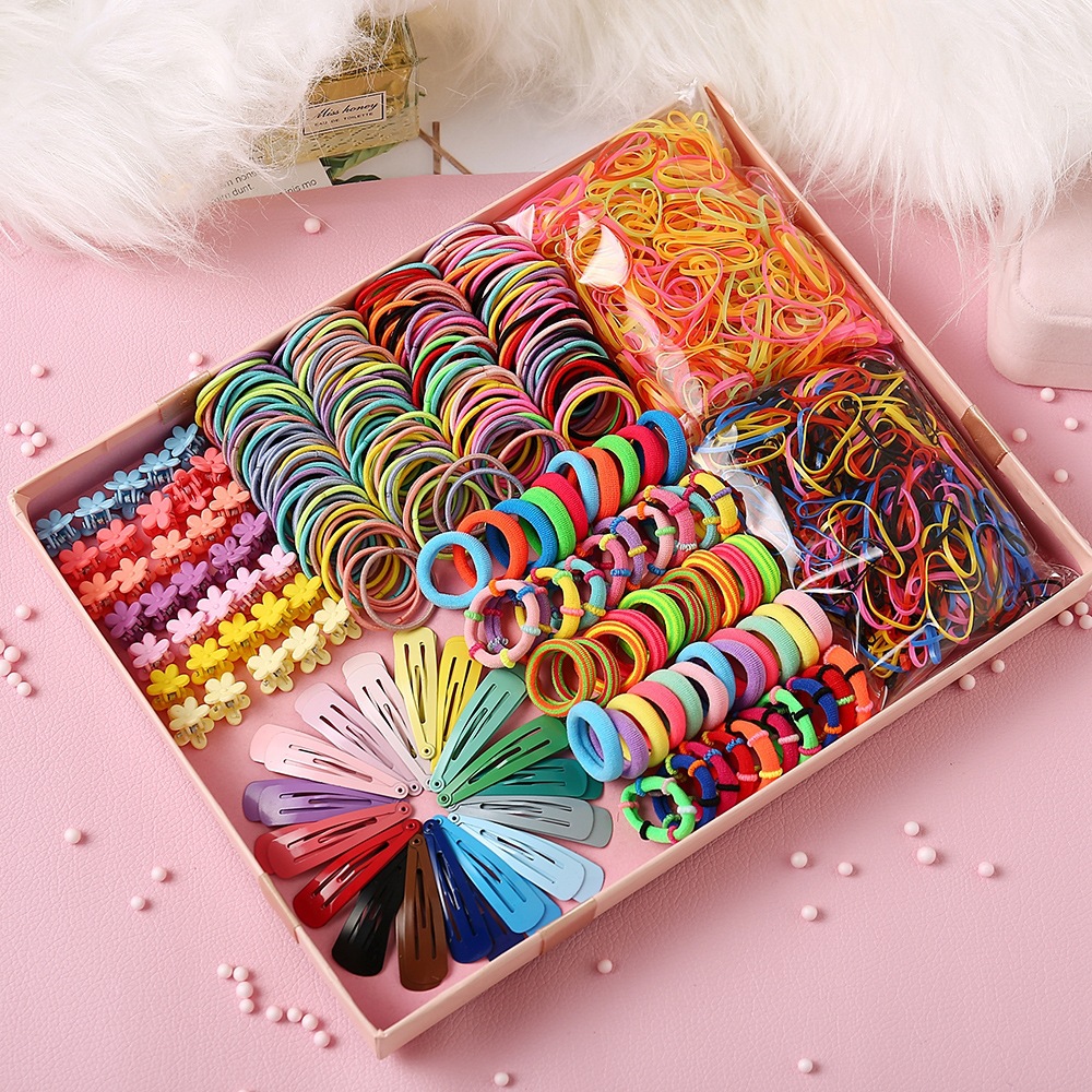 Duoying OEM children headband Colorful Nylon Hair clip rope Accessories for kids elastic rubber hair bands sets for women