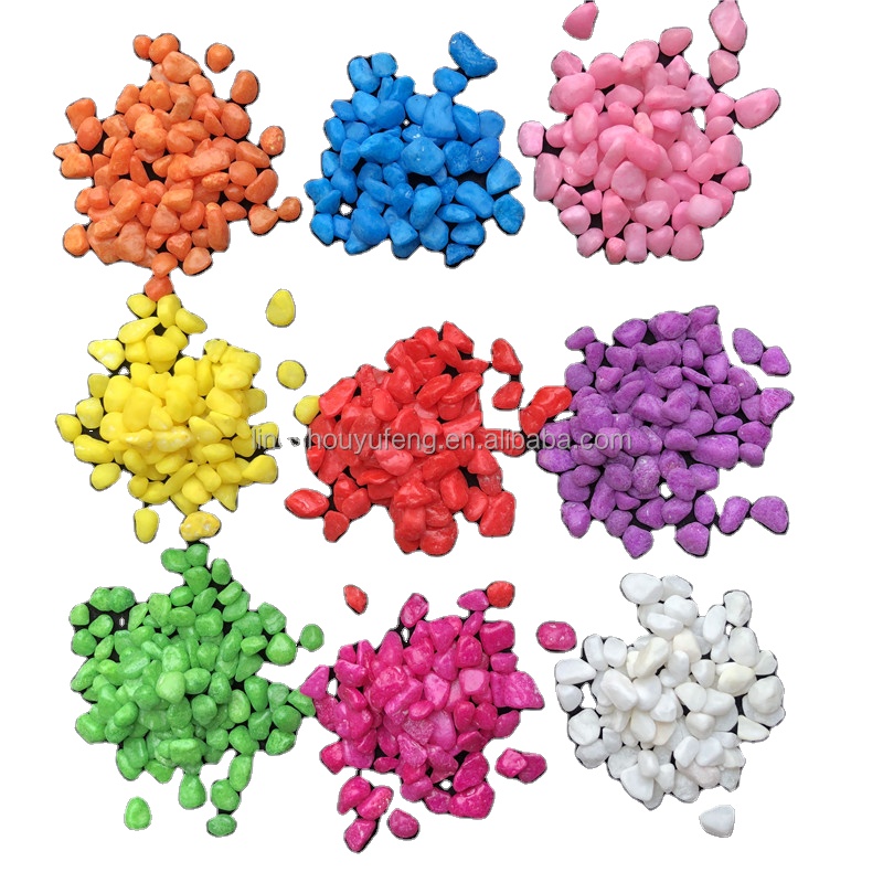 Custom all kinds of color stones Small package stones 1000 grams Colored pebbles