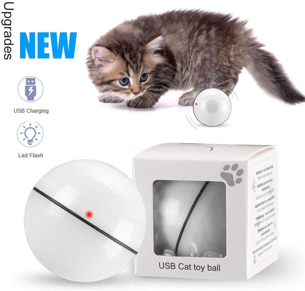 USB Перезаряжаемый интерактивный игрушечный мяч для кошки 360 градусов, автоматический катящийся мяч, не ломается, самовращающийся игрушечный мяч для кошки
